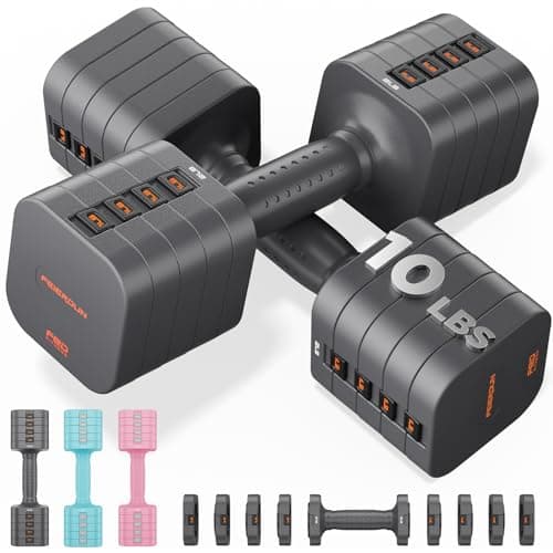 FEIERDUN FEIERDUN 5-in-1 Adjustable Dumbbell Set of 2 (2-10 lb)
